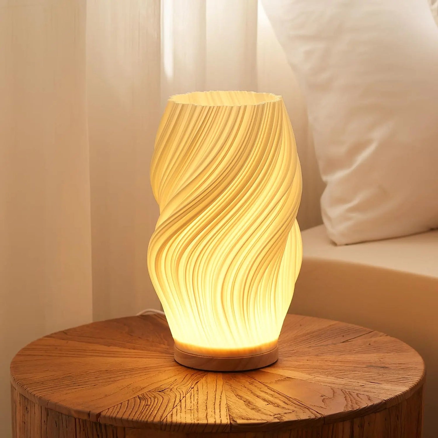 3D Desk Lamp Pleated Bedroom Bedside Lamp 3 Levels Dimmable Desk Lights LED Night Light Coffee Shop Card Seat Atmosphere Lamp - Vyluna Living