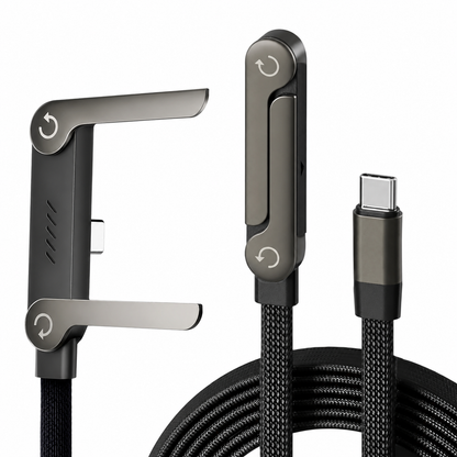 【240W急速充電】折りたたみ式 スマホスタンドケーブル｜USB-C対応 2-in-1充電ケーブル